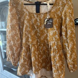 Matilda Jane Mustard Floral Women's Top
